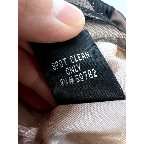 Y2K Adrianna Papell Black Mesh Tulle‎ Dress Sz 10 Whimsygoth Coquette Fairycore - Picture 11 of 15